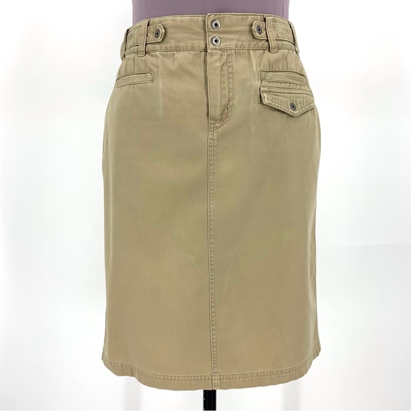 Columbia XCO Khaki Cotton Cargo Style Mini Pencil Skirt, 8 - Picture 3 of 16